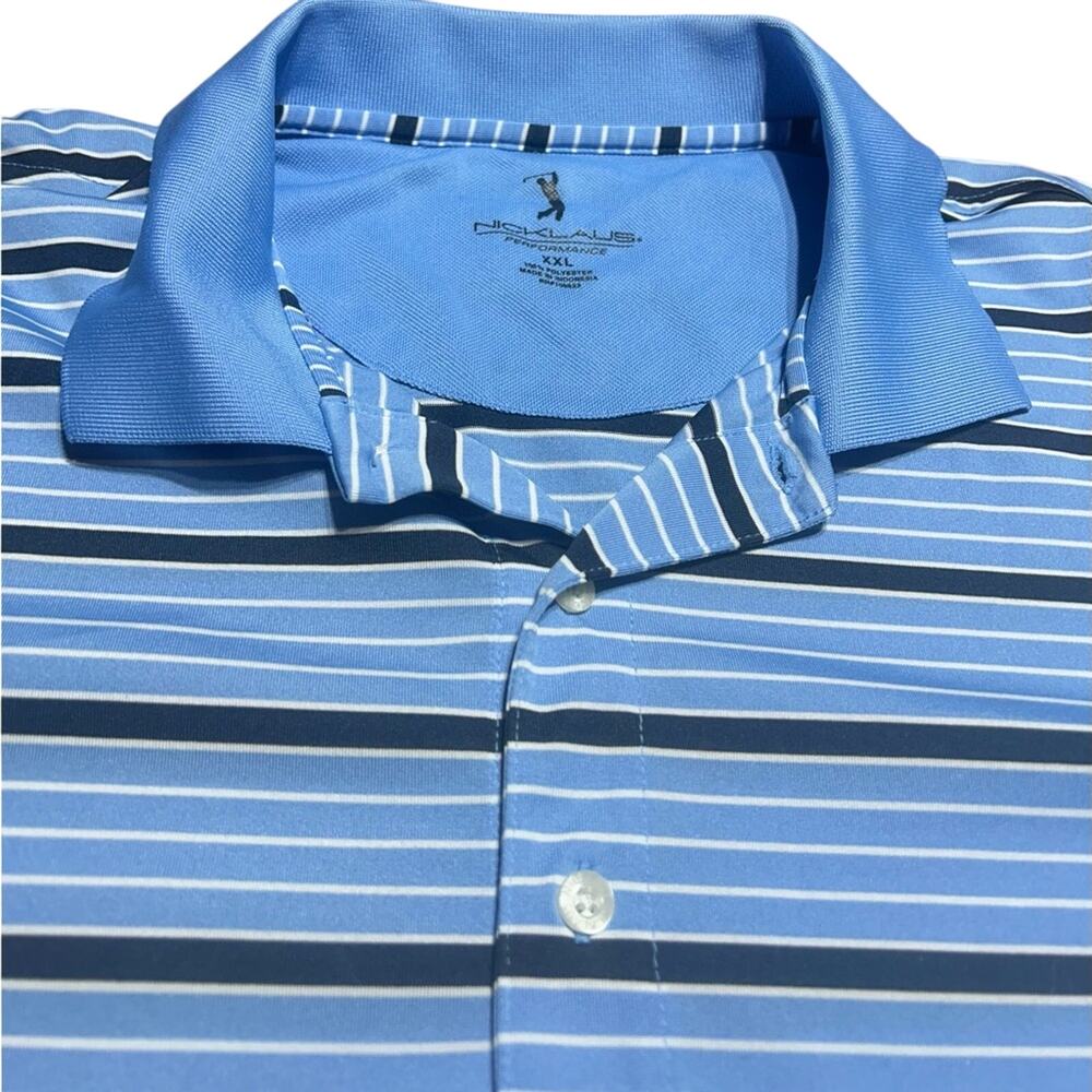 Jack Nicolaus Performance Blue striped golf Polo sz XXL